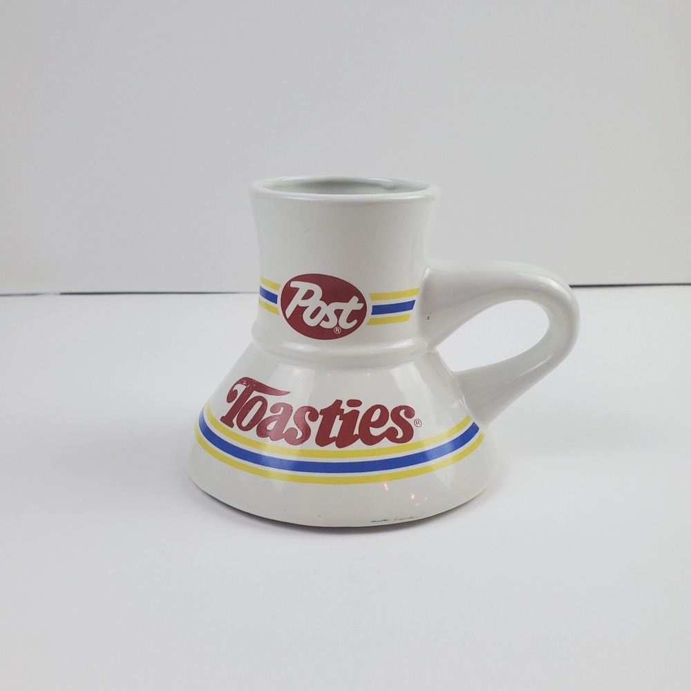 Vintage 1980 Promotional Post Toasties Cereal Wide Bottom Ceramic No Spill Mug